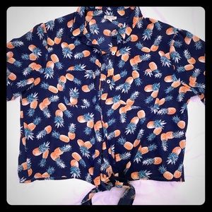 Summer pineapple button up shirt
